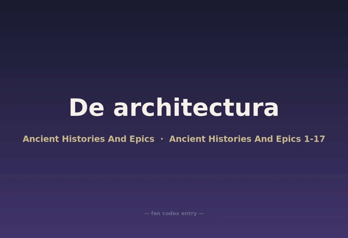 De architectura
